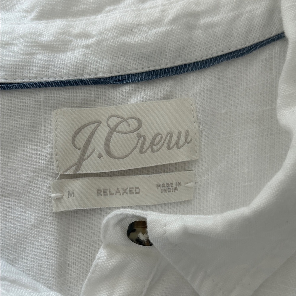 J.Crew Baird McNutt Linen White Button-Up Shirt Medium - Picture 5 of 7